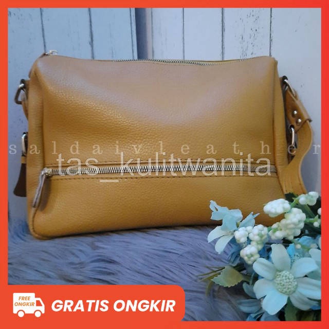[SIze L] Tas Kulit Sapi Asli Tas Papirut Kulit Garut SDL066