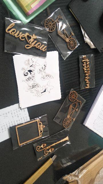 Rs 11 X 5,8 Cm Scrapbook Sepeda Couple Chipboard / Mdf / Triplex / Kayu / Dekorasi / Mahar