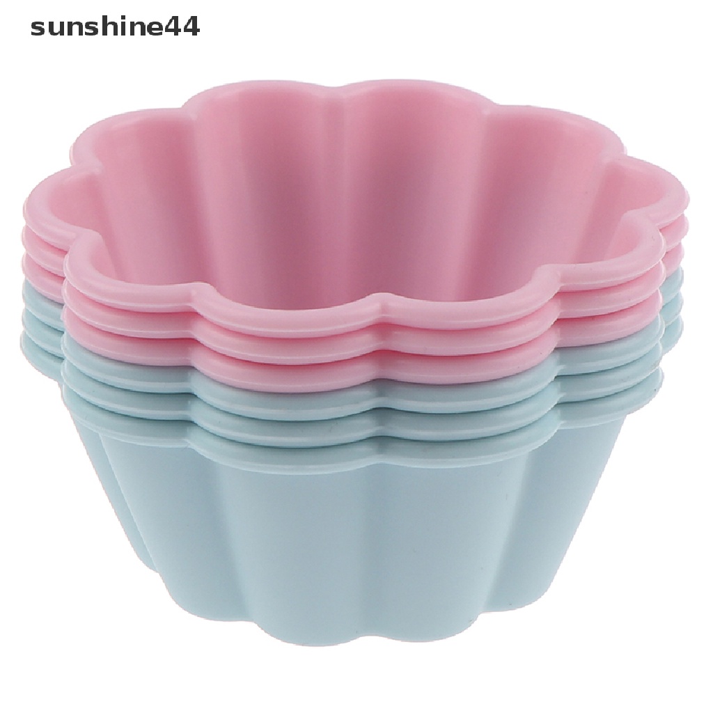 Sunshine 6pcs Cetakan Kue Muffin / Cupcake DIY Bahan Silikon