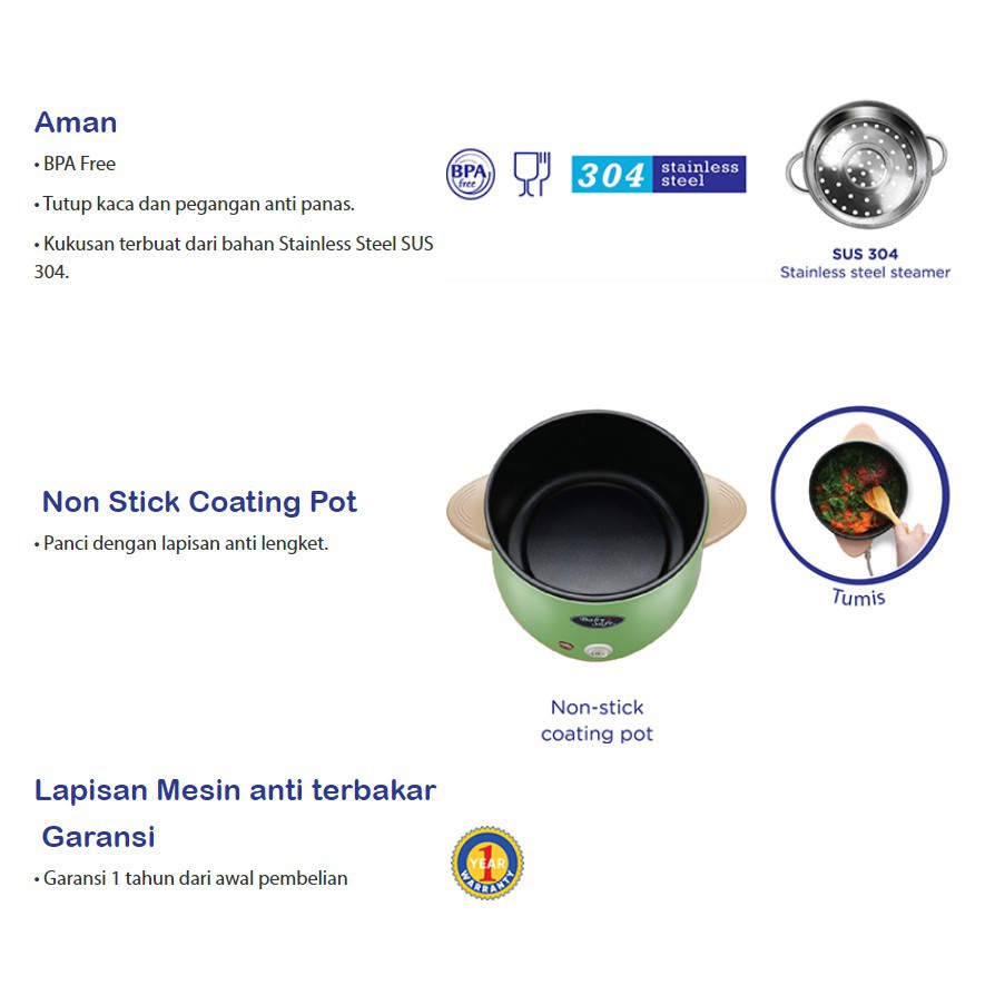 Baby Safe Multi Function Hot Pot and Steamer Panci Serbaguna LB011