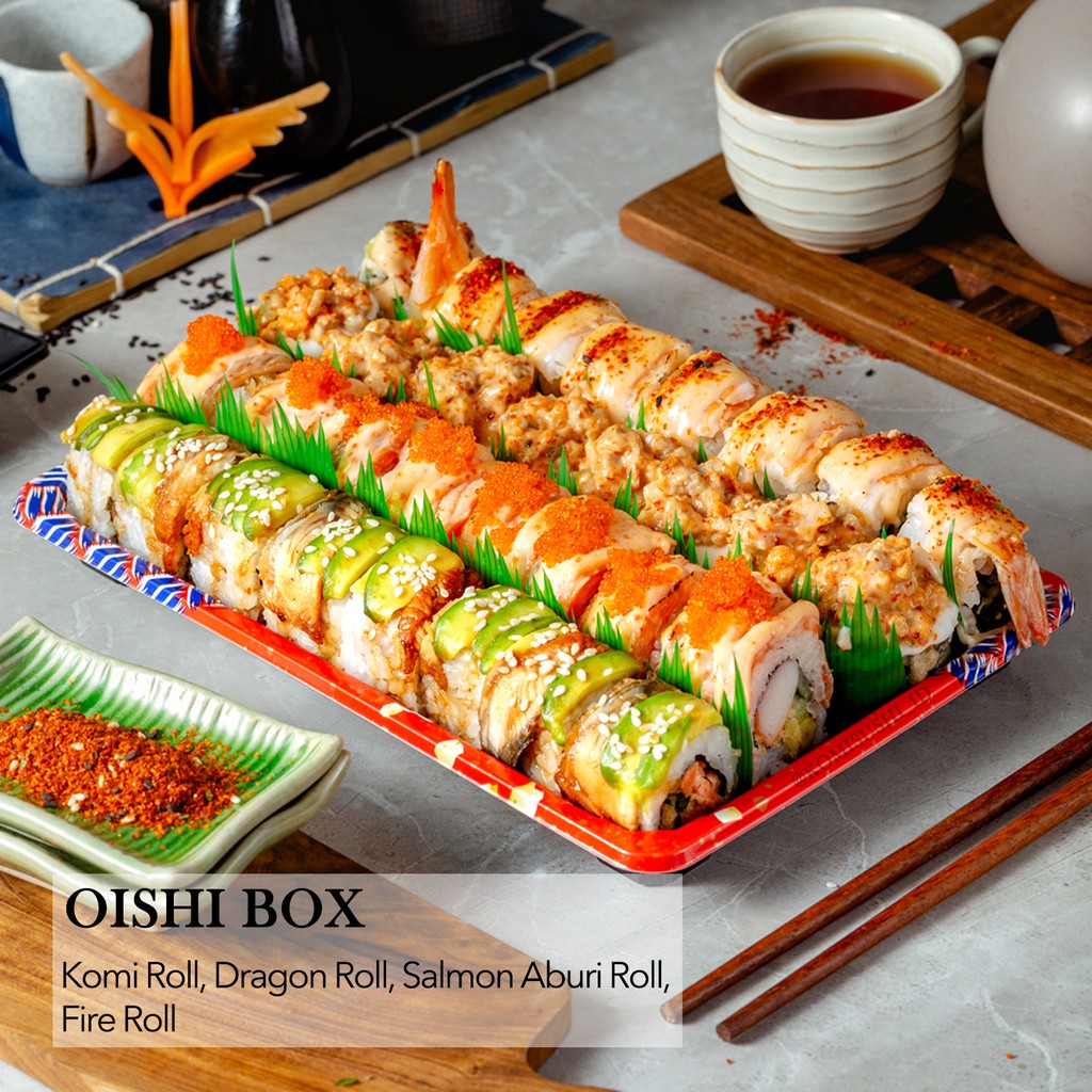 

OISHI BOX | MEDIUM SIZE SUSHI PLATTER ISI 32PCS | BIRTHDAY SUSHI