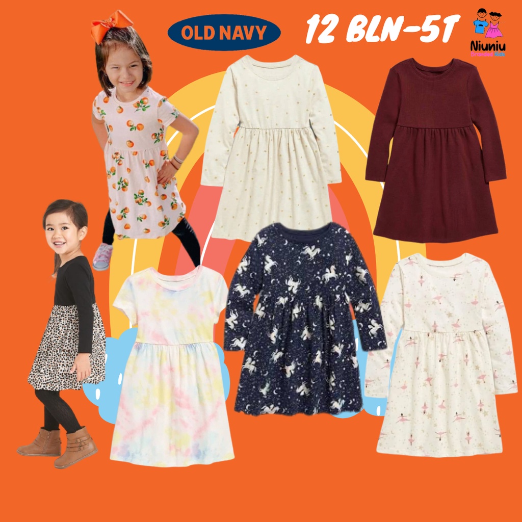 Dress Dres Atasan Baju Kaos Pakaian Old Navy Kids Bayi Anak Perempuan Cewek 1 2 3 4 5 6 7 8 9 10 Tah
