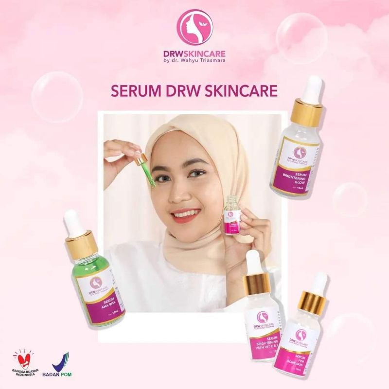 DRW Skincare Serum Glowing, Acne, Vit C&amp;E, Retinol, AHA BHA , Untuk Bekas jerawat dan Berjerawat, Flek, mencerahkan menglowingkan by dr. Wahyu Triasmara