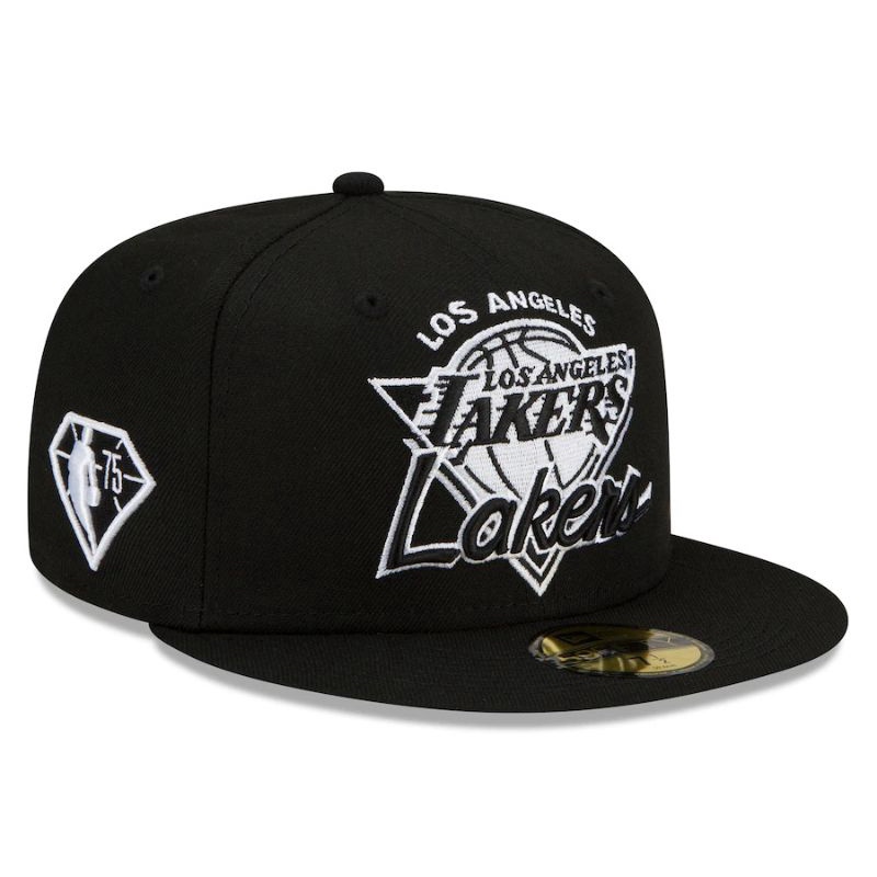 Topi New Era Cap Los Angeles Lakers NBA Tip Off 21 Black White 59Fifty Fitted Hat Original