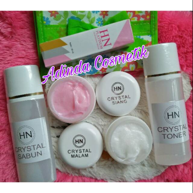 Cream Hn Crystal embos + Serum Hn platinum original bpom/ Cream Hn Crystal 1 paket free serum Hn