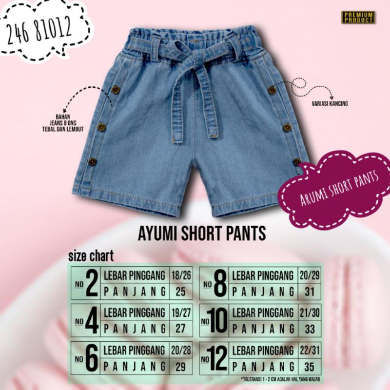 Celana Pendek Jeans Anak Perempuan/Celana Denim Anak