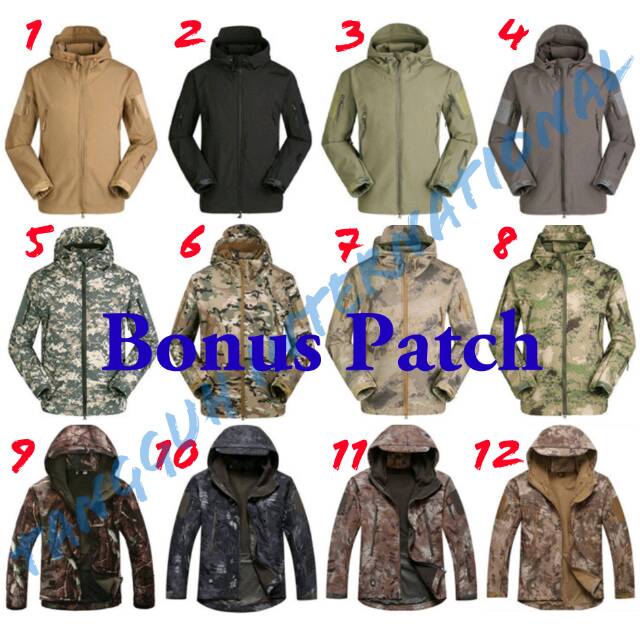 Jaket TAD Gunung  Army Import Branded ESDY; Bikers Touring Hiking Camping Tactical Soft Shell Jacket