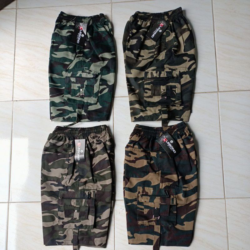 Paket 4 pcs Celana Pendek Anak Army Loreng Tanggung Cargo