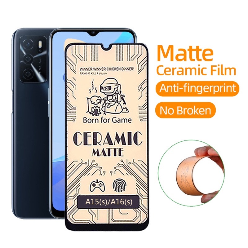 CMF Ceramic Matte OPPO A16 6.62 inch Anti Gores full layar Anti Minyak Fingerprint