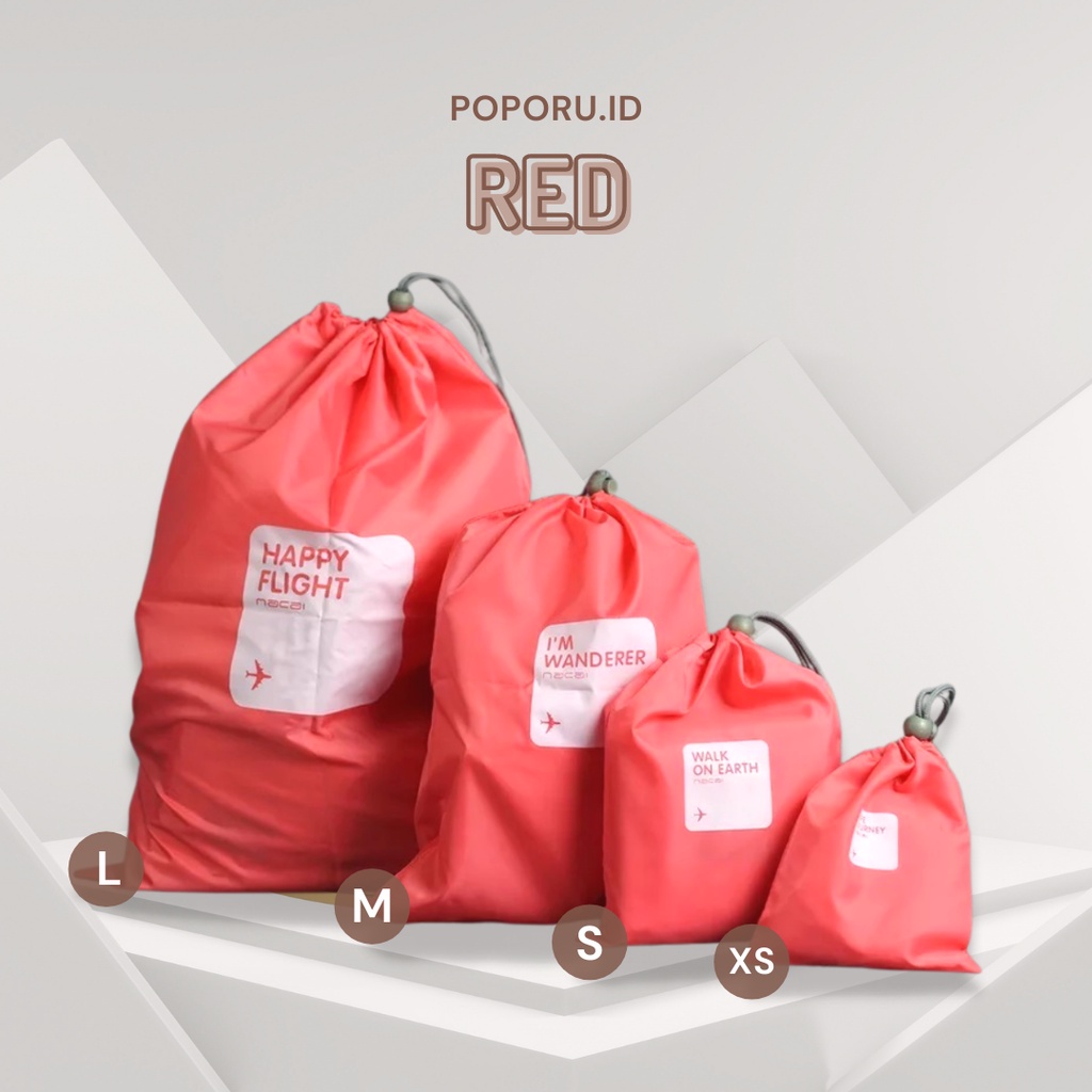 POPORU PARASUT STRING BAG - Tempat make up kosmetik tas serut pouch - travel magic drawstring multifunction