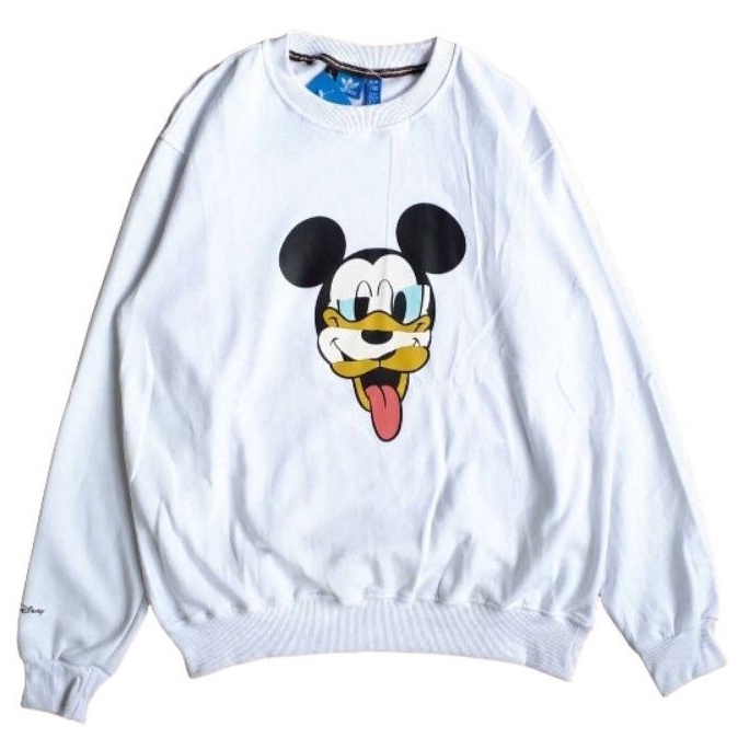 SWEATER CREWNECK PRIA ADIDAS MICKEY MOUSE PUTIH