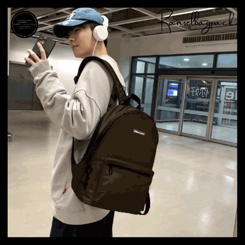 Tas Ransel Pria - Tas Sekolah Remaja Dewasa Kuliah Kerja Traveling Model Korea Fashion Kekinian Terbaru Murah Import Lokal Original Bagus Multifungsi Backpack Punggung Stylish Cowok