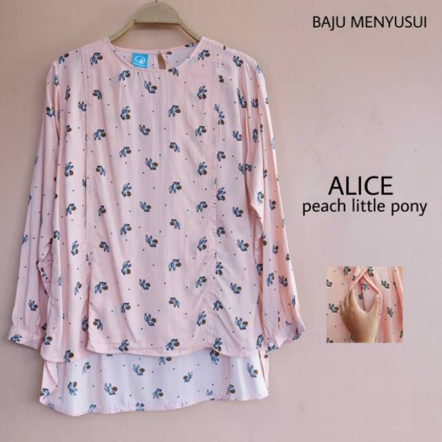 MAMIGAYA Kemeja Menyusui -ALICE Baju Menyusui Katun Formal