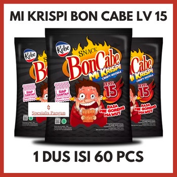 GROSIR MI KRISPI BON CABE LEVEL 15 1 DUS ISI 60 SNACK ASIN PEDAS ENAK