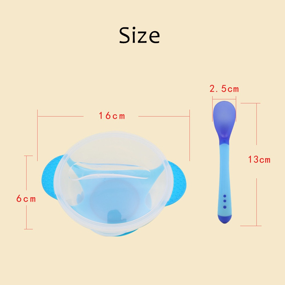 MANGKOK Set Bayi SENDOK FLEXIBLE - Silicone sendok garpu mangkuk makan bayi anti tumpah chn