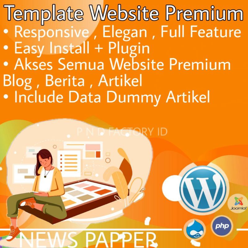 (Blog, Berita, Artikel) Template Website Premium