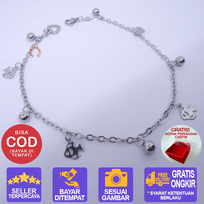 Lovelybutik  Gelang Kaki Titanium Anti Karat Nemo Gelang kaki Wanita BONUS KOTAK PERHIASAN