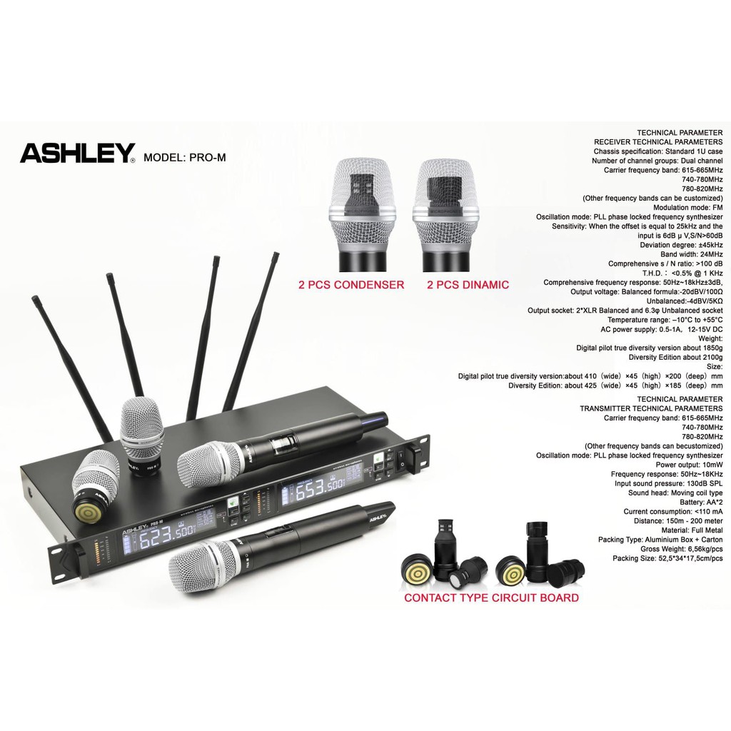 Mic Wireless Ashley Pro M Mic Ashley Pro-M Ashley ProM Original BONUS SPULL MIC