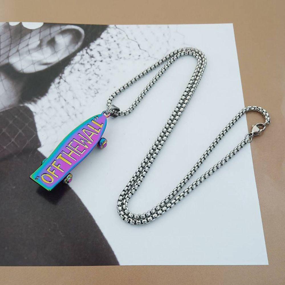 Mxbeauty Huruf Skateboard Kalung Pasang Retro Panjang Sweater Rantai Punk Kalung Pria Perhiasan Baja Titanium Gaya Korea Kalung