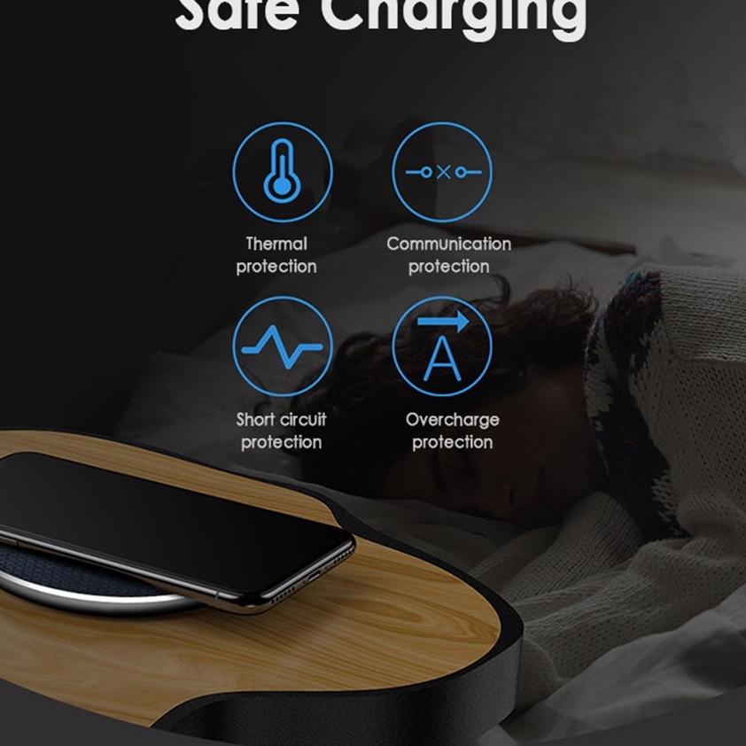 ➴ EYD W10 Wireless Fast Charger 15W Qi Charger With LED Light Pengisi Daya Nirkabel ○