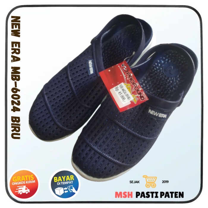 COD sepatu sandal karet pria merek new era mb 6024 ori size 39-43 Sandal crocks pria Sandal baim