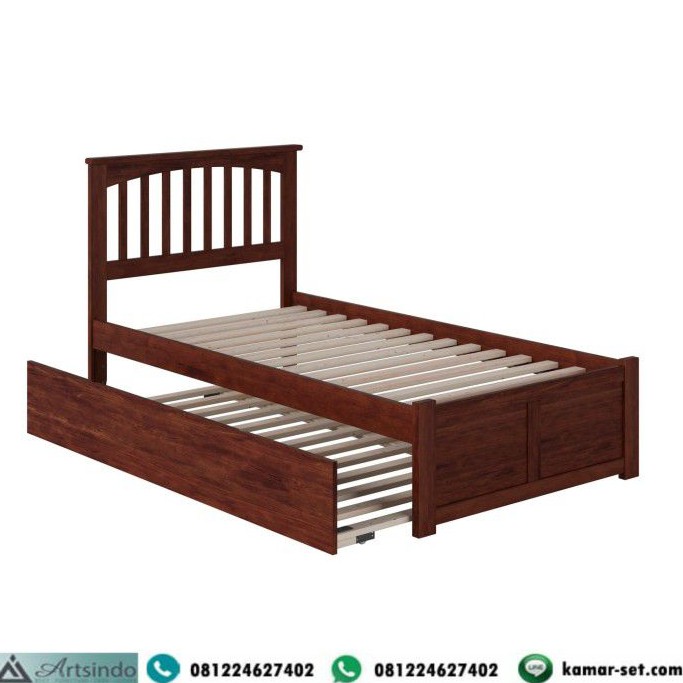 Tempat Tidur Anak Kasur Sorong, Dipan Anak Single Kayu Jepara