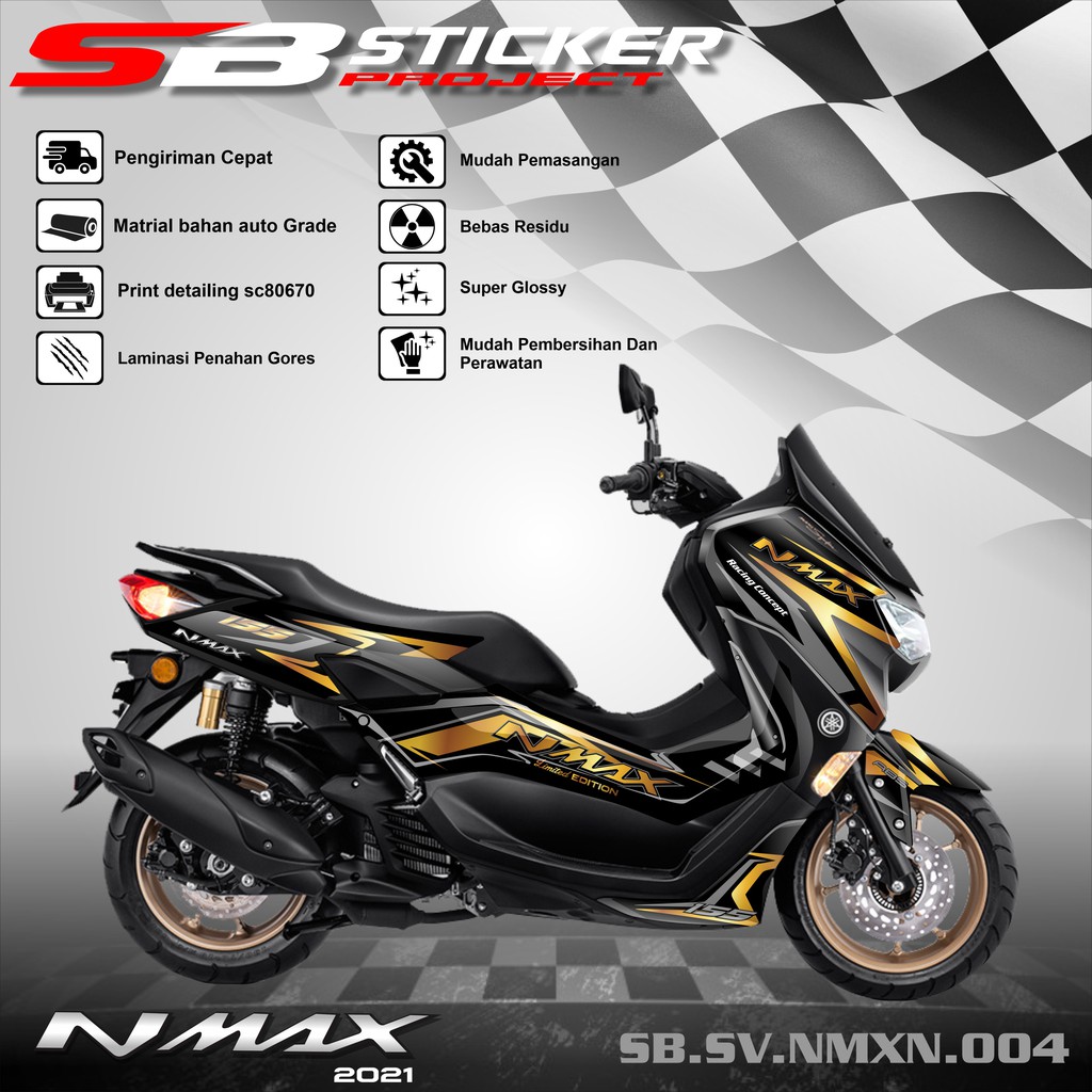 Striping NMAX NEW 2021 -  Sticker Striping Variasi list Yamaha NMAX NEW 2021 RACING 004