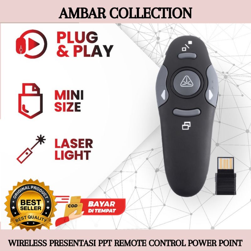 Jual LASER POINTER WIRELESS USB PRESENTASI PRESENTER PPT MOUSE LASER ...