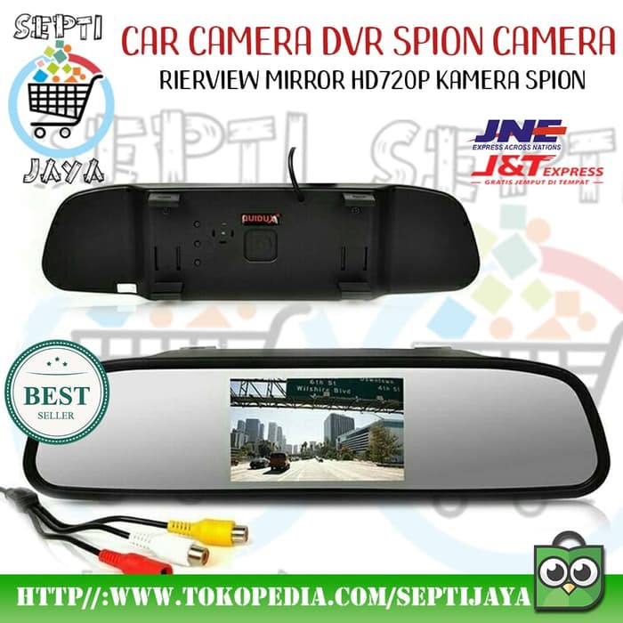 Kaca Spion Kamera Car Camera DVR Rierview Mirror HD 720 P Cam Mobil
