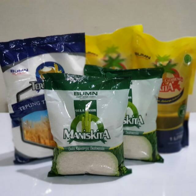 Paket sembako 5 in 1 (gula, minyak goreng, tepung terigu)