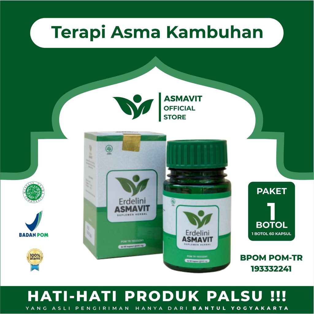 [100% ORIGINAL] PAKET 1 BOTOL ASMAVIT - HERBAL SPESIALIS UNTUK PENGOBATAN ASMA, SESAK NAFAS, BRONKIT