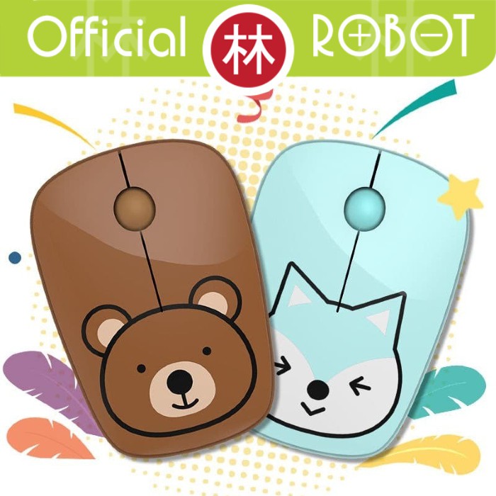 Robot M220 2.4G Wireless Optical Mouse Animal Karakter Version