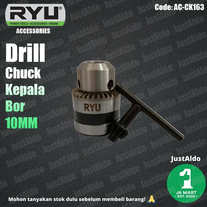 Drill Chuck Kepala Bor 10 MM 3/8" Ryu