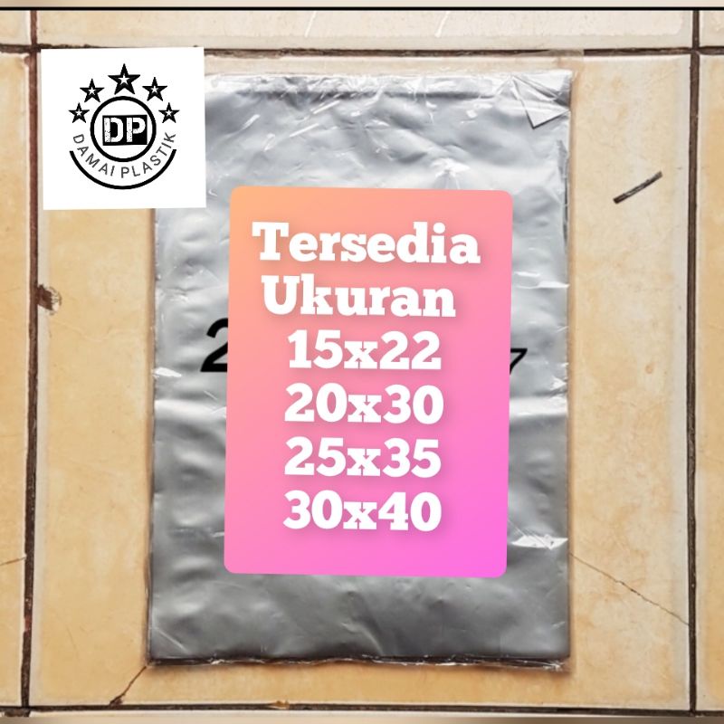 Plastik Packing Olshop SILVER 15x22 20x30 25x35 30x40 Tanpa Pond