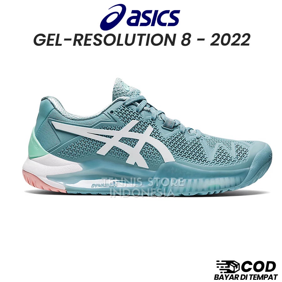 Jual Sepatu Tenis Wanita Asics Gel Resolution 8 W Smoke Blue/White