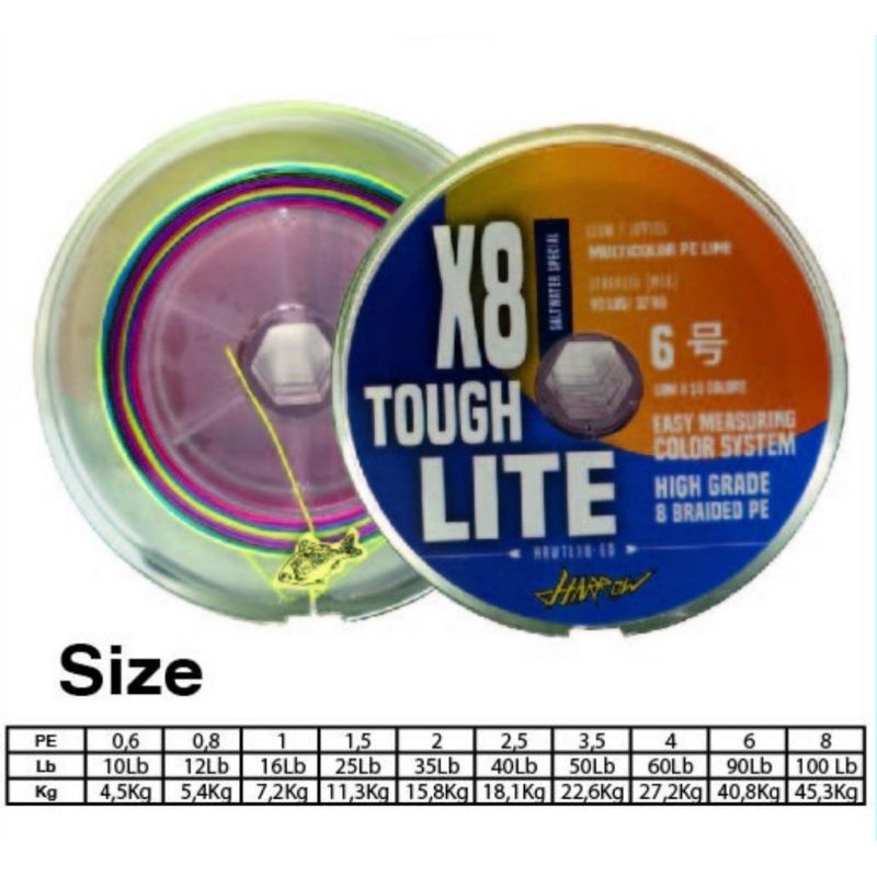 PE harrow x8 Tough Lite Panjang 100 meter connecting
