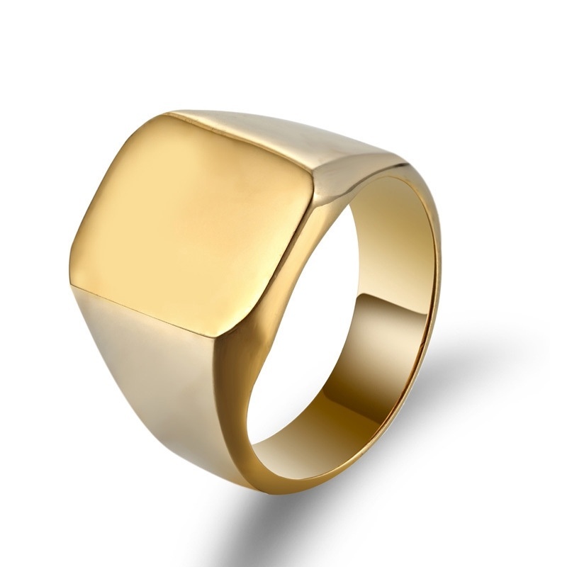 Fashion Simple Personality Couple Men and Women Gold Silver Ring Jewelry