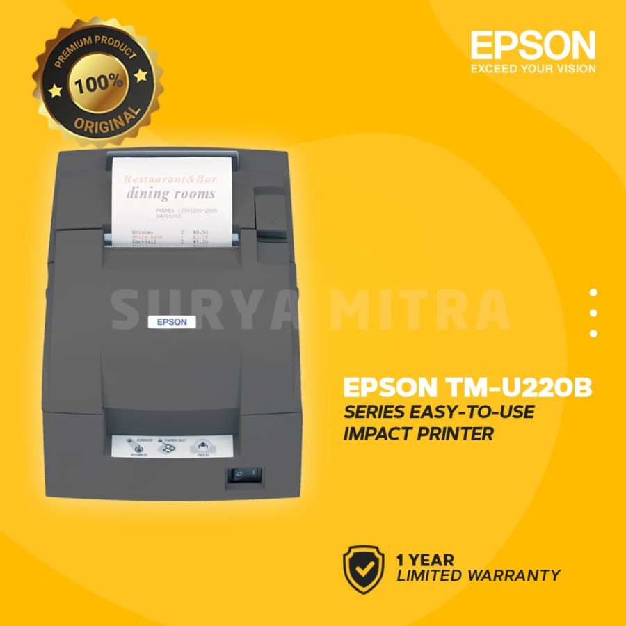 Printer Epson TM-U220B | TM U220 B Auto Dot Matrix/Cashier 9Pins