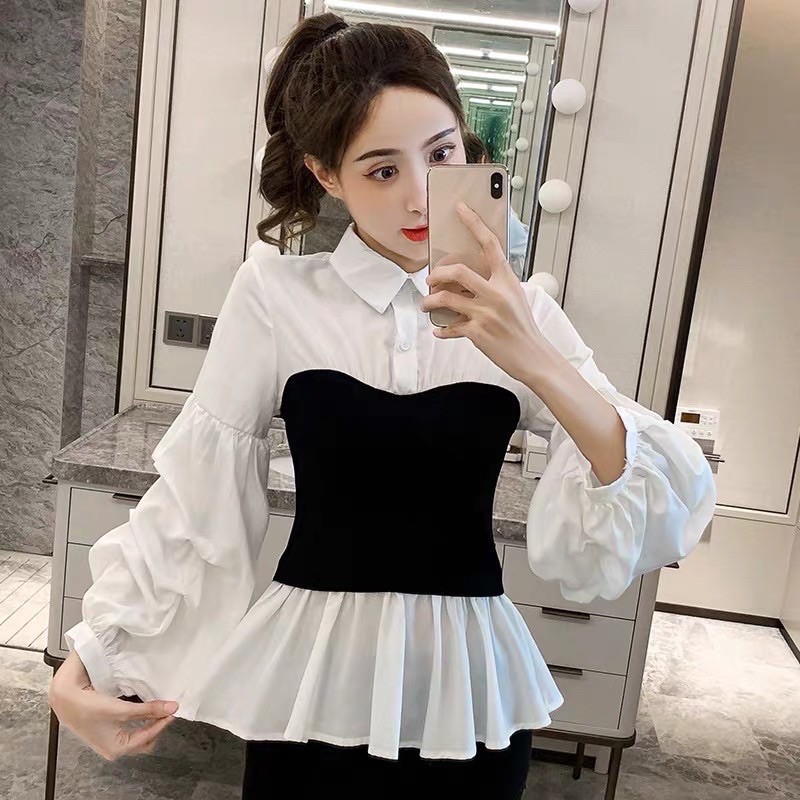 1188 Atasan Blouse Kimberly Import 01-BW