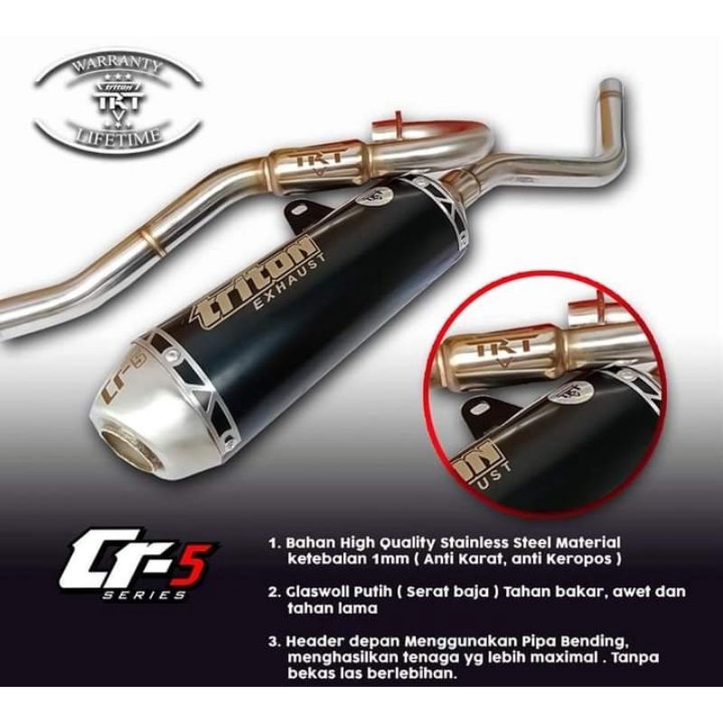 Knalpot KLX150, Yamaha WR155 CRF 150 TRITON EXHAUST CR-5 BLACKSERIES