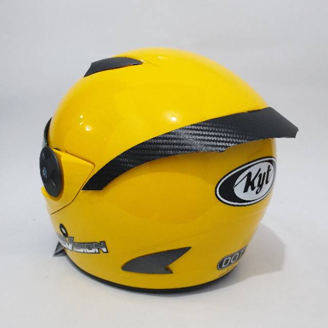 Helm kyt 2 vision solid yellow kuning Full set kaca dengan spolier-1