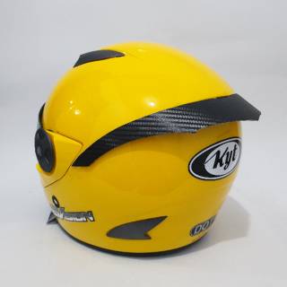 Helm kyt 2 vision solid yellow kuning Full set kaca dengan spolier