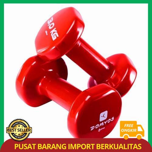 Domyos Barbel Alat Olahraga Tangan Pilates & Toning 3 Kg Ori - Merah