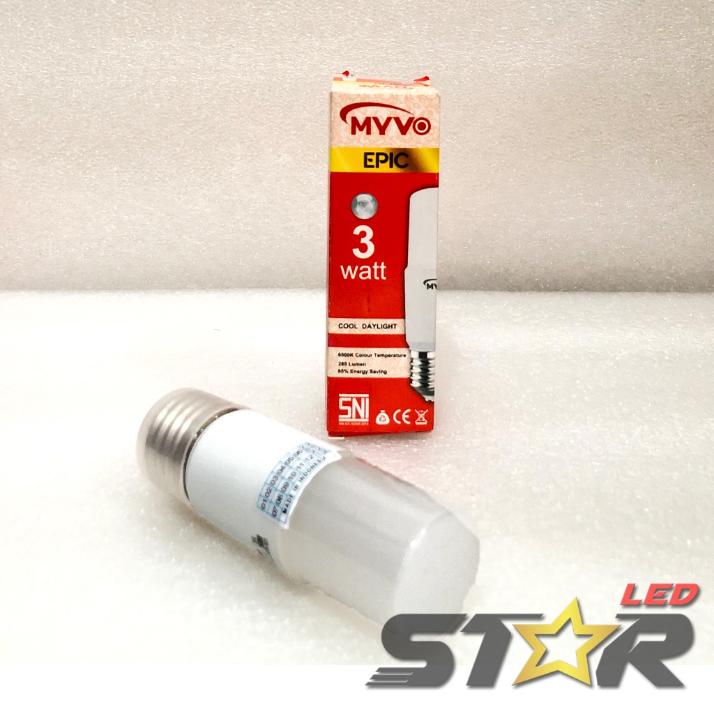 MYVO Epic LED 3W, 7W Lampu Bohlam Premium Unik Murah Hemat Energi Irit Listrik Super Terang 3 7 WATT Star