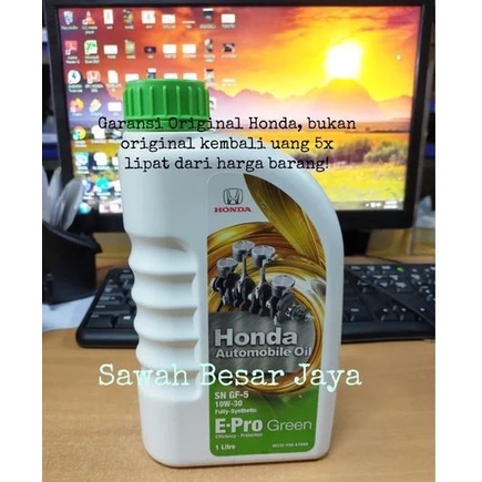 Oli Mesin Mobil E-PRO GREEN 1 Liter 10W-30 ORIGINAL HONDA