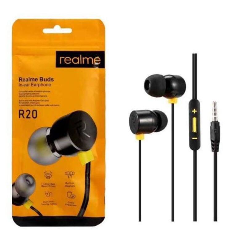 Headset Realme Buds R20 Handsfree Earphone HF Magnet Realme R20