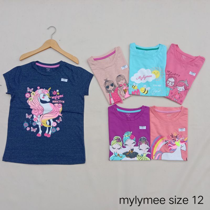 kaos atasan anak cewek cowok GAP dan mylymee size 1 - 12 thn panjang dan pendek