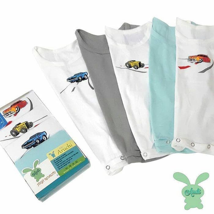 FASHION ANAK & BAYI BAJU & SEPATU BAYI ARUCHI JUMPER BAYI SINGLET BOY ISI 5PCS