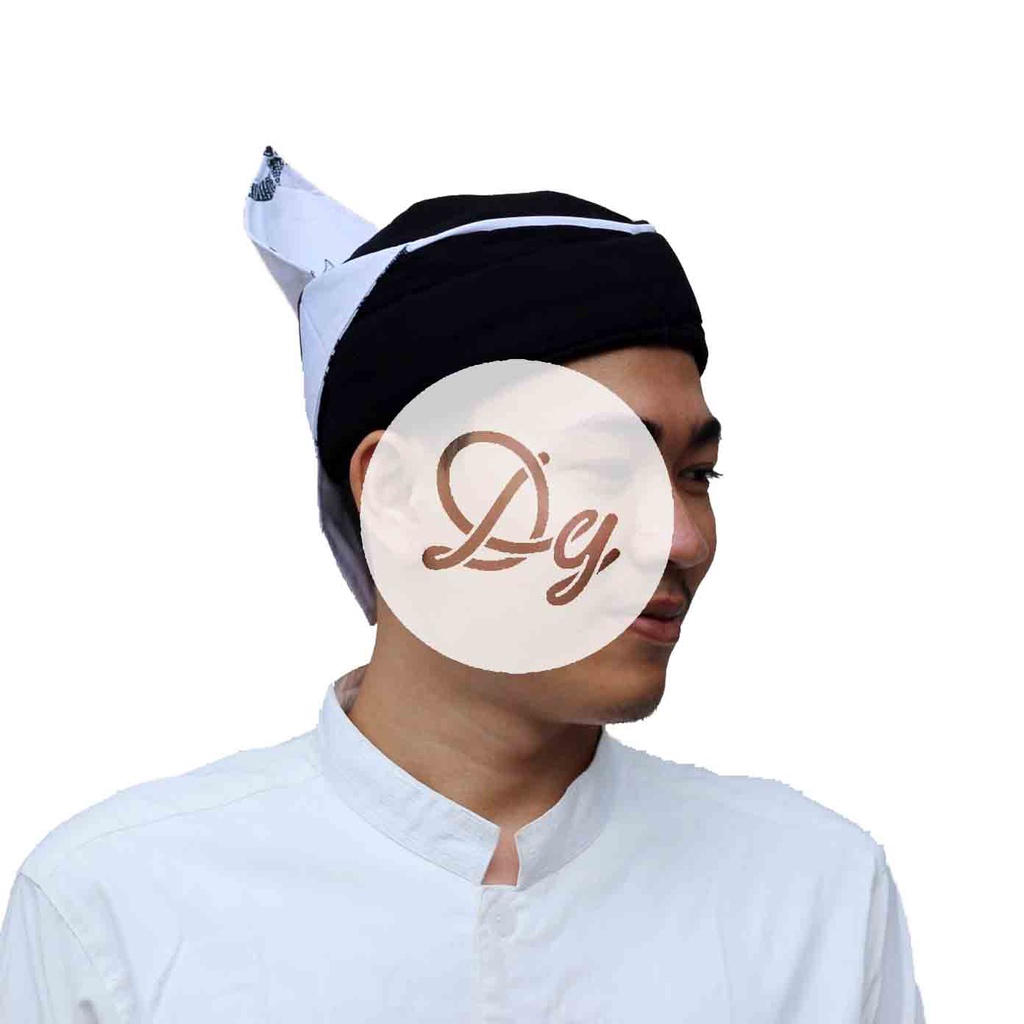 Iket Kepala Sunda Kombinasi Makuta Naga & Candra Sumirat - Iket Blangkon Sunda Premium Batik Putih