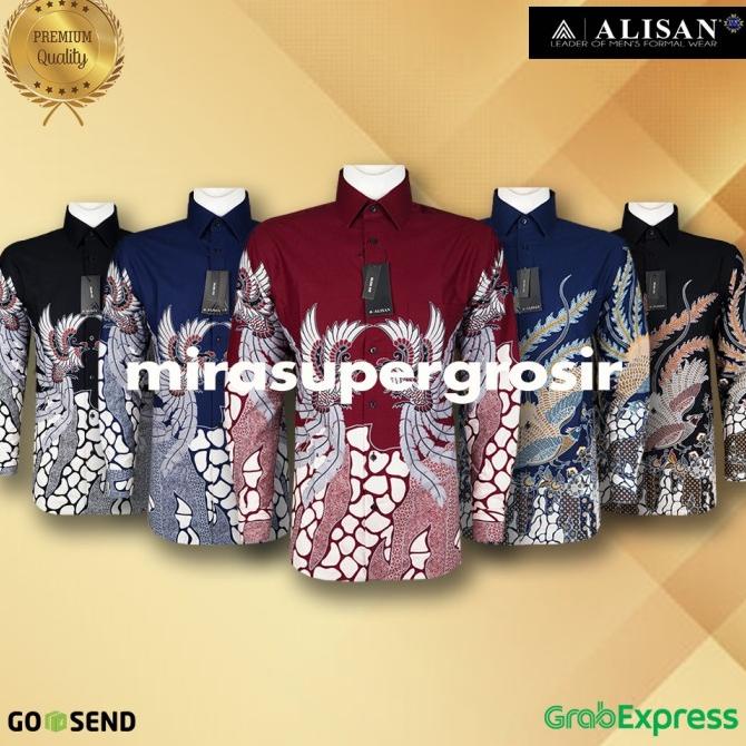 LUX194- ALISAN KEMEJA BATIK FORMAL PRIA SLIMFIT LENGAN PANJANG WARNA H FGF654663